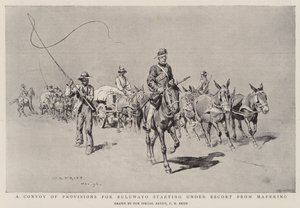 A Convoy of Provisions for Buluwayo Starting under Escort from Mafeking by Charles Edwin Fripp